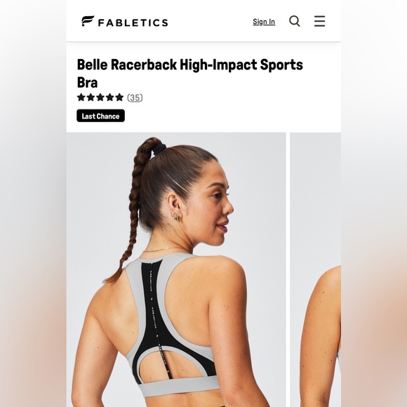 SOLD 🛑!!FABLETICS Belle Racerback High-Impact Sports Bra SZ SMALL - Picture 3 of 8